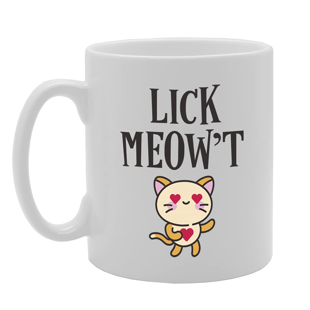Lick Meow'T Tea   Printed Tea Coffee Ceramic  Mg5324 - Funny Printed Coffee Mug - Great Gift Idea