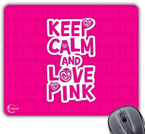 CP446 Keep Calm and Love Pink Novelty Gift Printed PC Laptop Computer Mouse Mat Pad