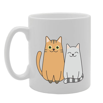 Couple Cat Tea   Printed Tea Coffee Ceramic  Mg5416 - Funny Printed Coffee Mug - Great Gift Idea