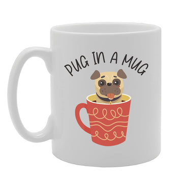 Pug In A  Tea   Printed Tea Coffee Ceramic  Mg5417 - Funny Printed Coffee Mug - Great Gift Idea