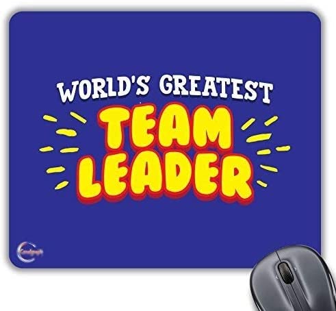CP307 World's Greatest Team Leader Novelty Gift Printed PC Laptop Computer Mouse Mat Pad