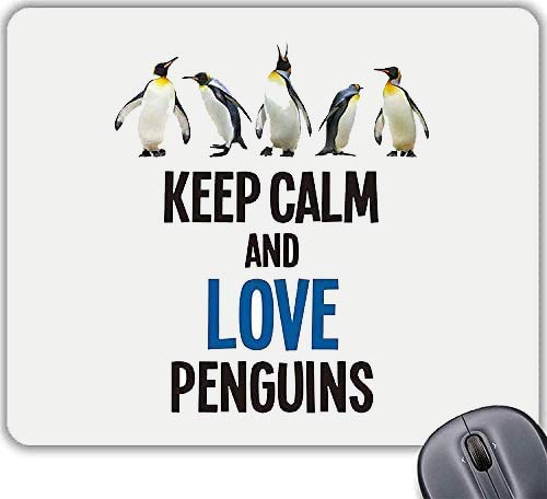CP610 Keep Calm and Love Penguins Novelty Gift Printed PC Laptop Computer Mouse Mat Pad