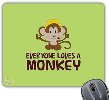 CP256 Everyone Loves A Monkey Novelty Gift Printed PC Laptop Computer Mouse Mat Pad