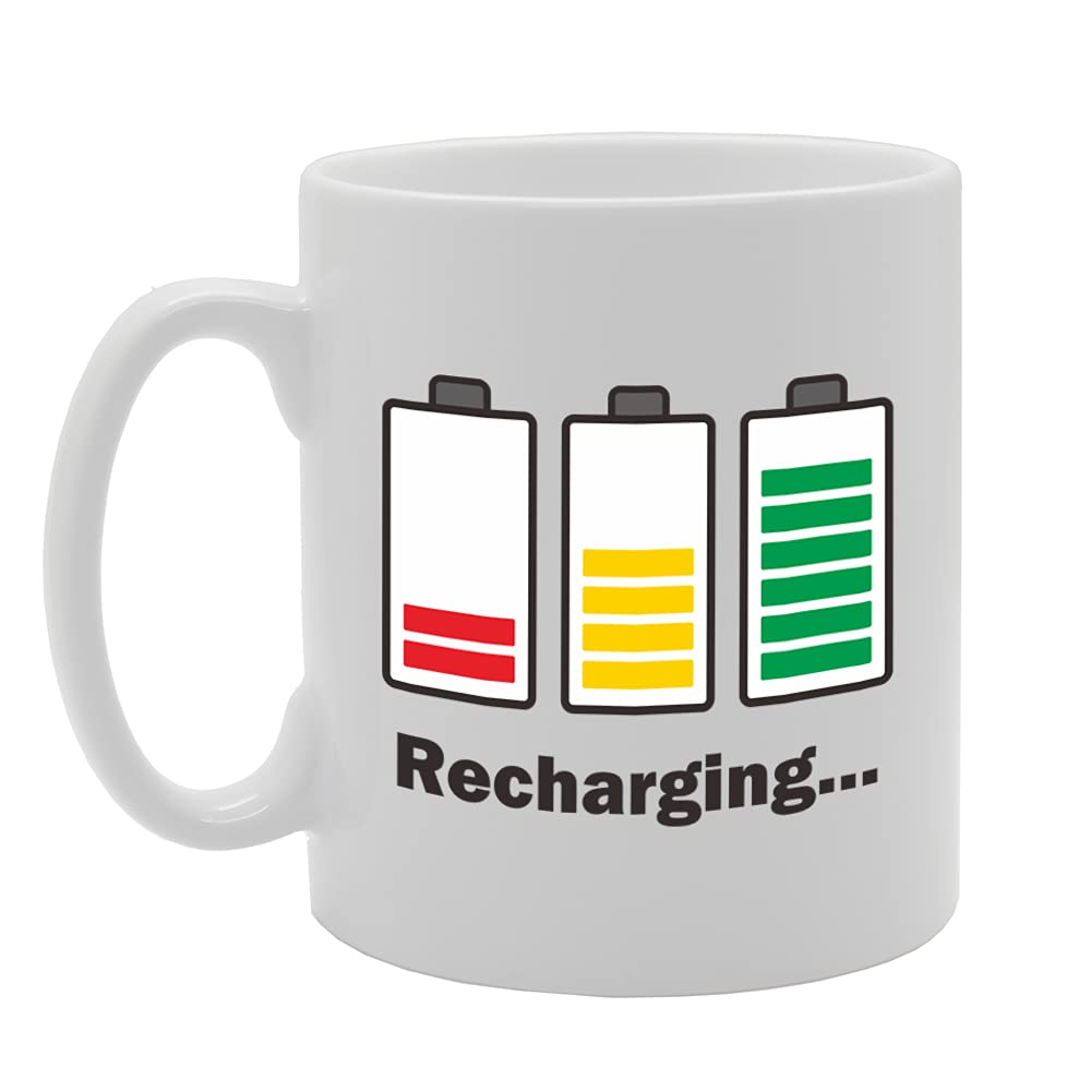 Recharging   Printed Tea Coffee Ceramic  Mg5128 - Funny Printed Coffee Mug - Great Gift Idea