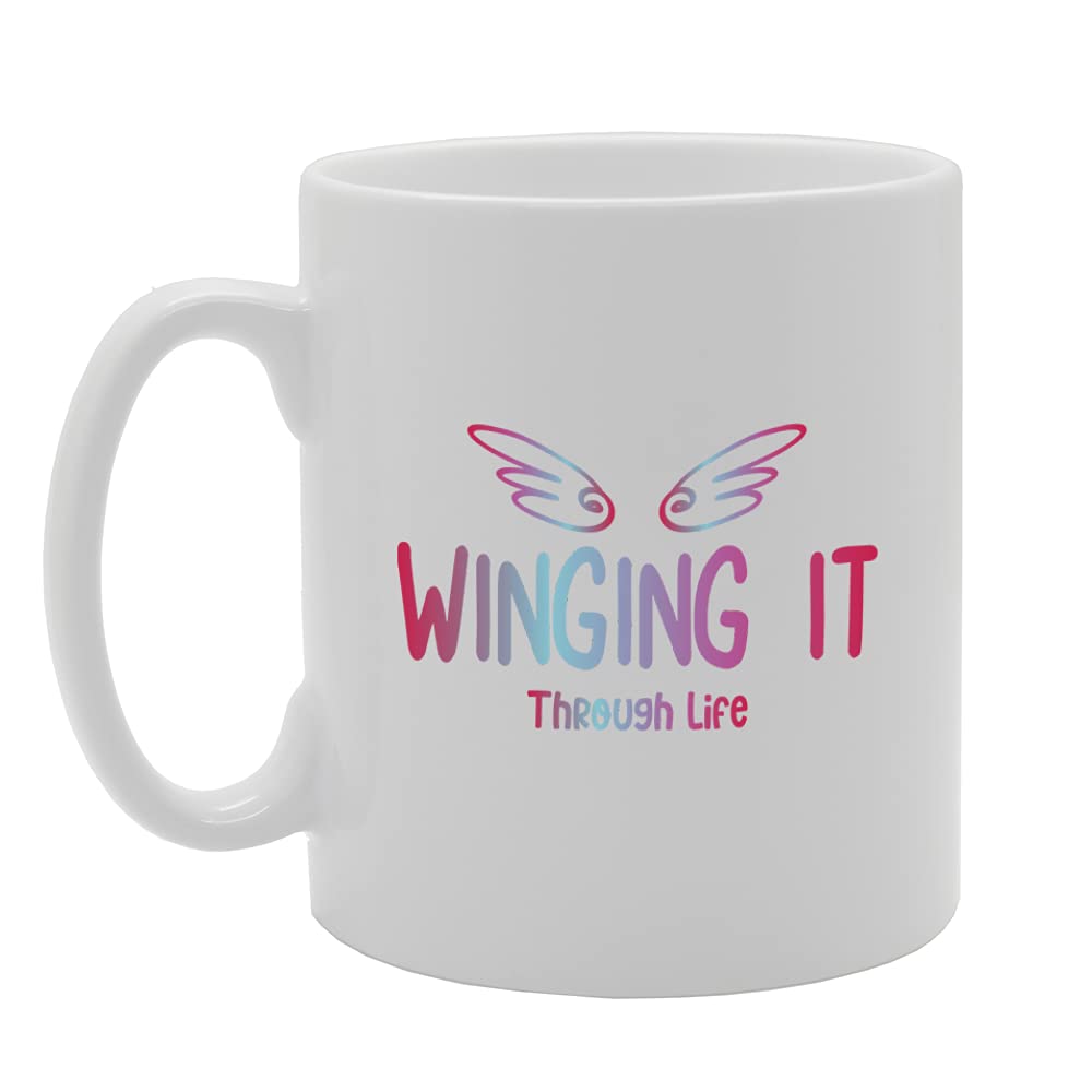 Winging It Through Life Tea   Printed Tea Coffee Ceramic  Mg5464 - Funny Printed Coffee Mug - Great Gift Idea