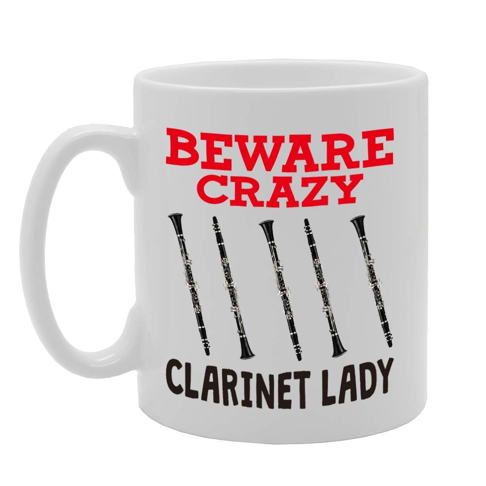 Beware Crazy Clarinet Lady   Printed Tea Coffee Ceramic  Mg4377 - Funny Printed Coffee Mug - Great Gift Idea
