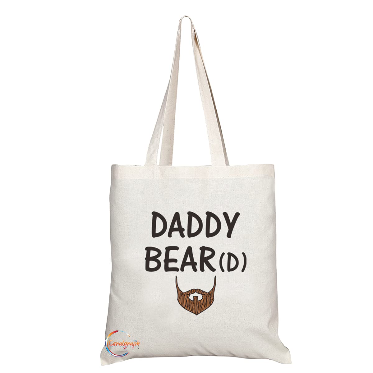 TB1130 Daddy Beard Novelty Present Gift Printed Eco-Friendly Stylish Long Handled Tote Shoulder Bag