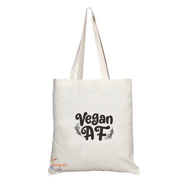 TB1456 Vegan AF Novelty Present Gift Printed Eco-Friendly Stylish Long Handled Tote Shoulder Bag