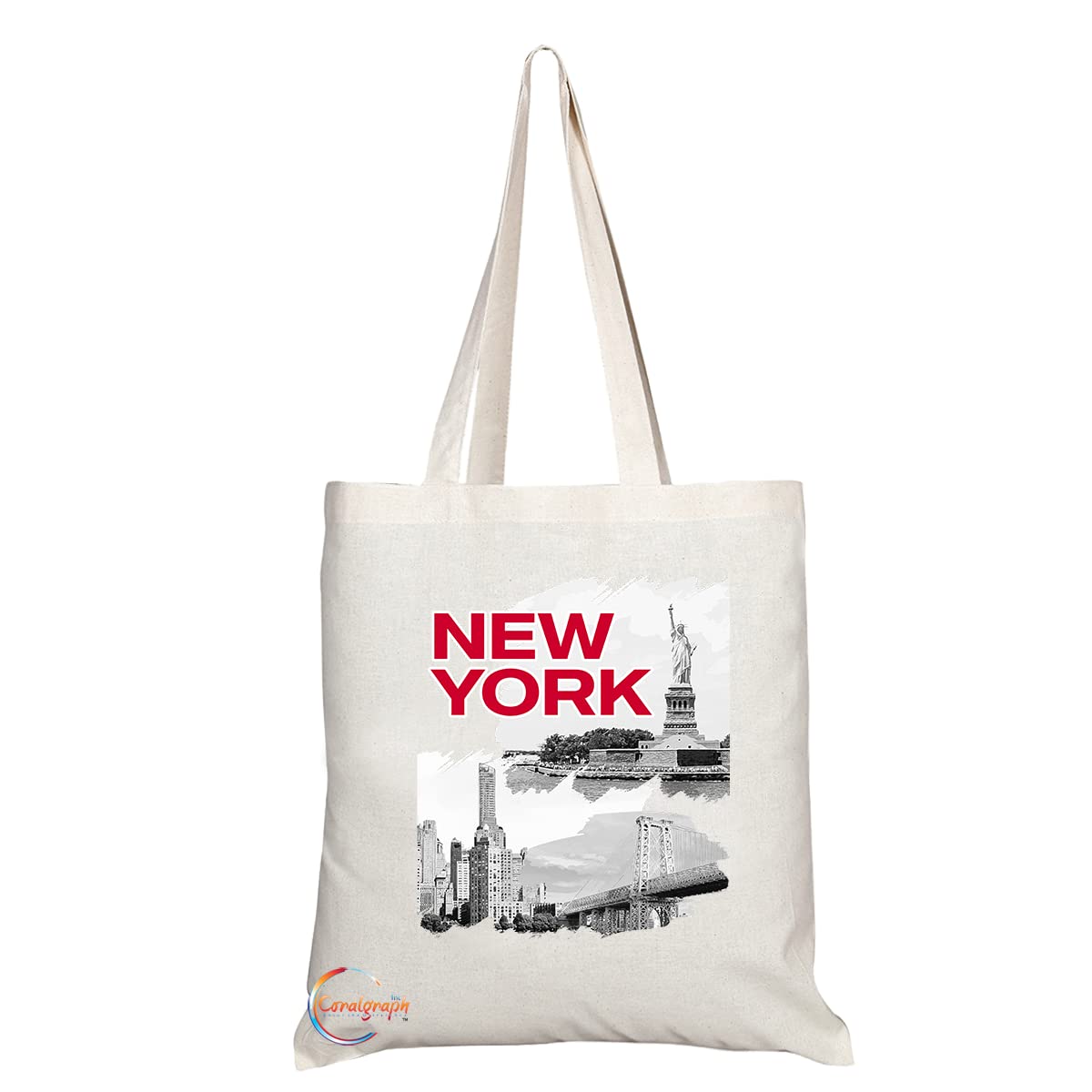 TB1511 New York Brooklyn Bridge Novelty Present Gift Printed Tourist Tote Shoulder Souvenir Gift Bag (Design 1)