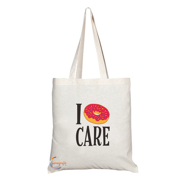TB1304 I Donut Care Tea Novelty Present Gift Printed Eco-Friendly Stylish Long Handled Tote Shoulder Bag