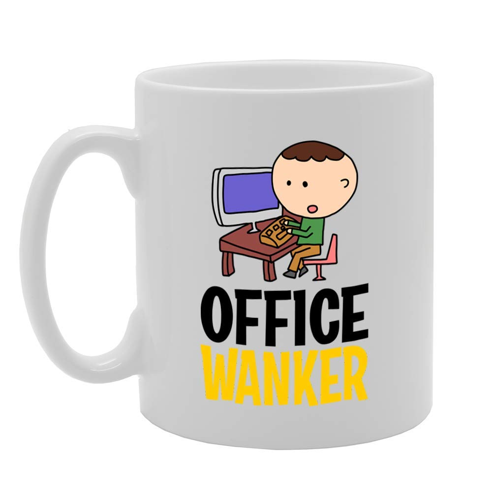 Office Wanker   Printed Tea Coffee Ceramic  Mg4750 - Funny Printed Coffee Mug - Great Gift Idea