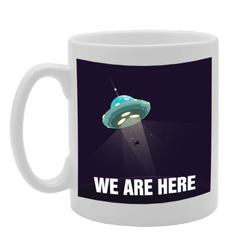 We Are Here Space Traveller   Printed Tea Coffee Ceramic  Mg2305 - Funny Printed Coffee Mug - Great Gift Idea