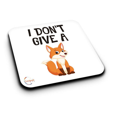 ER515 I Don't Give A Fox F**k Novelty Present Gift Printed MDF Wooden Coaster