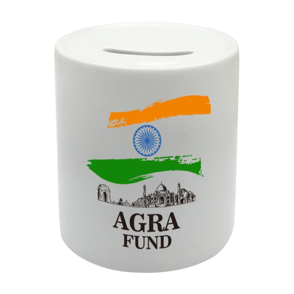 BS078 AGRA FUND Novelty Gift Printed Ceramic Piggy Bank Money Saving Box