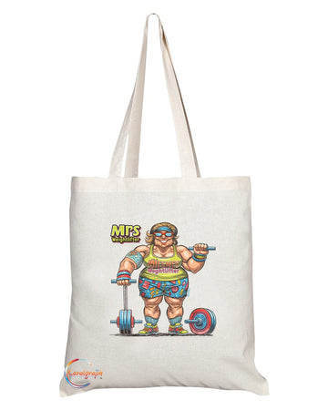 TB1884 Mrs Weightlifter Tote Bag - Gift for Female Weightlifters, Fitness Enthusiasts, Gym Goers - Durable, Stylish, Eco-Friendly, Reusable, Spacious, and Lightweight