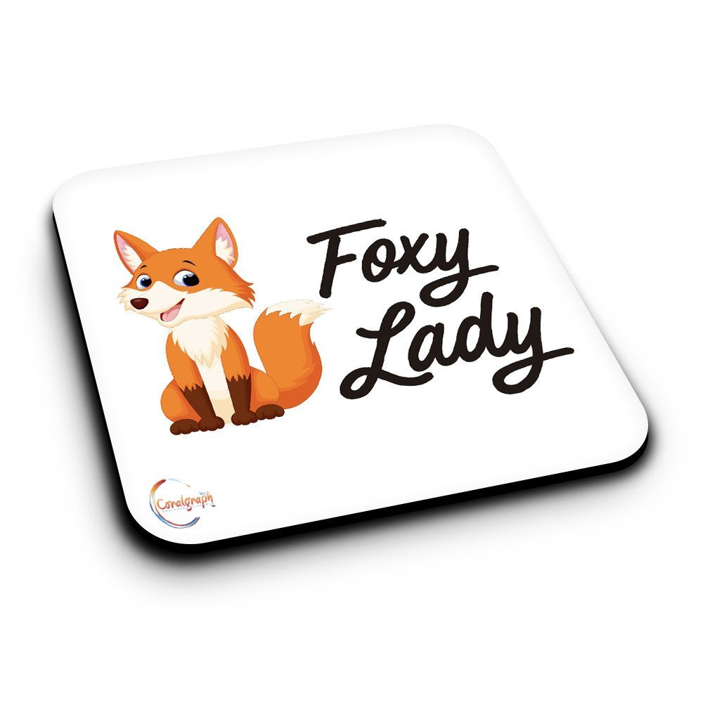 ER520 Foxy Lady Novelty Present Gift Printed MDF Wooden Coaster