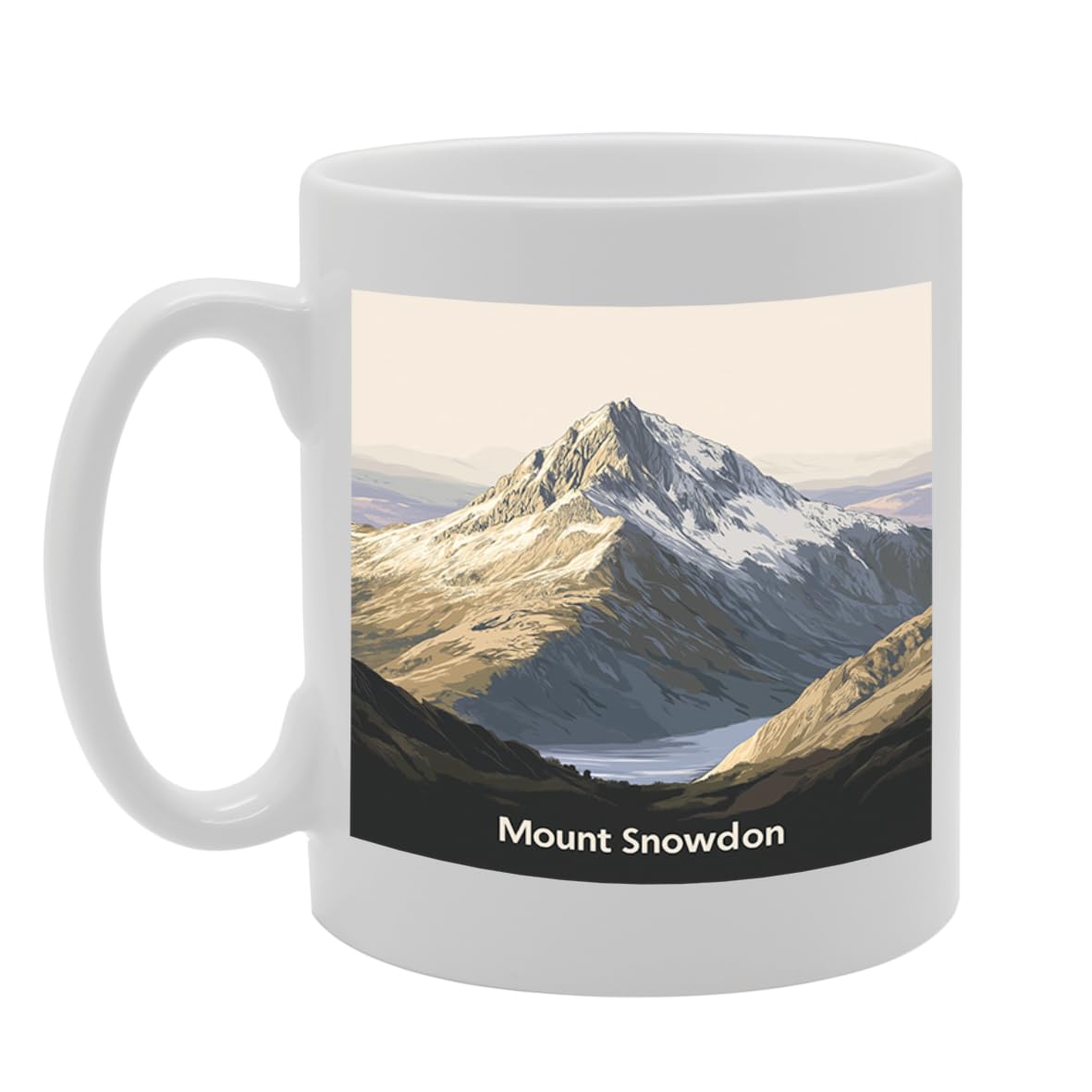 Printed Coffee Ceramic  Featuring Cities And Landmarks In United Kingdom (Snowdon) - Funny Printed Coffee Mug - Great Gift Idea