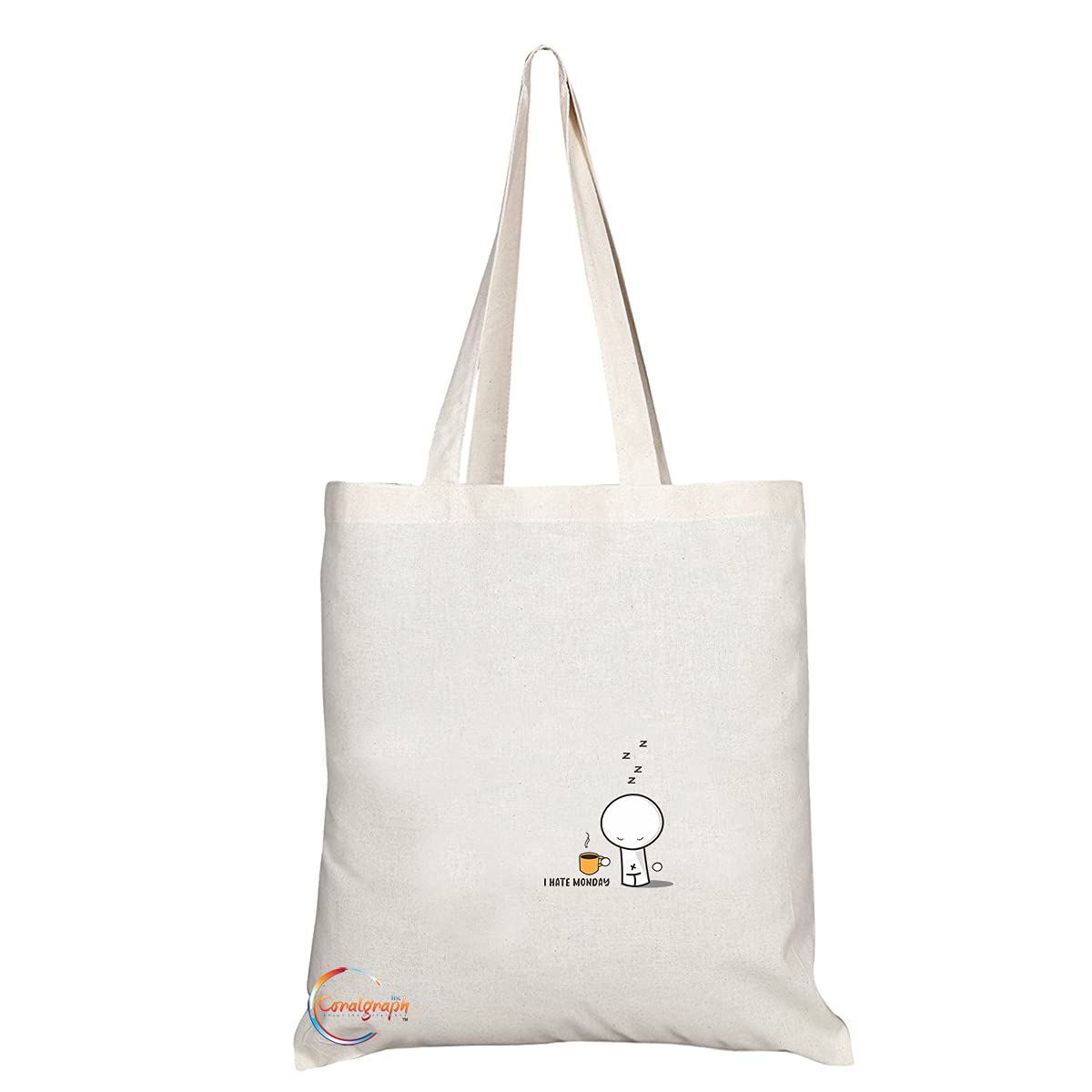 TB1366 I Hate Monday Tea Novelty Present Gift Printed Eco-Friendly Stylish Long Handled Tote Shoulder Bag