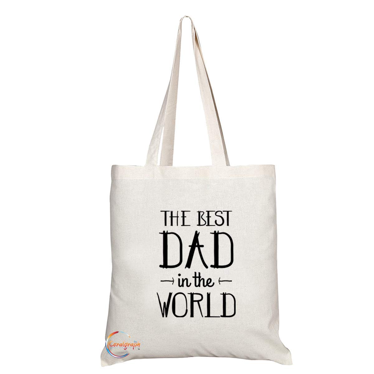 TB799 The Best Dad In The World Fathers Day Novelty Present Gift Printed Eco-Friendly Stylish Long Handled Tote Shoulder Bag