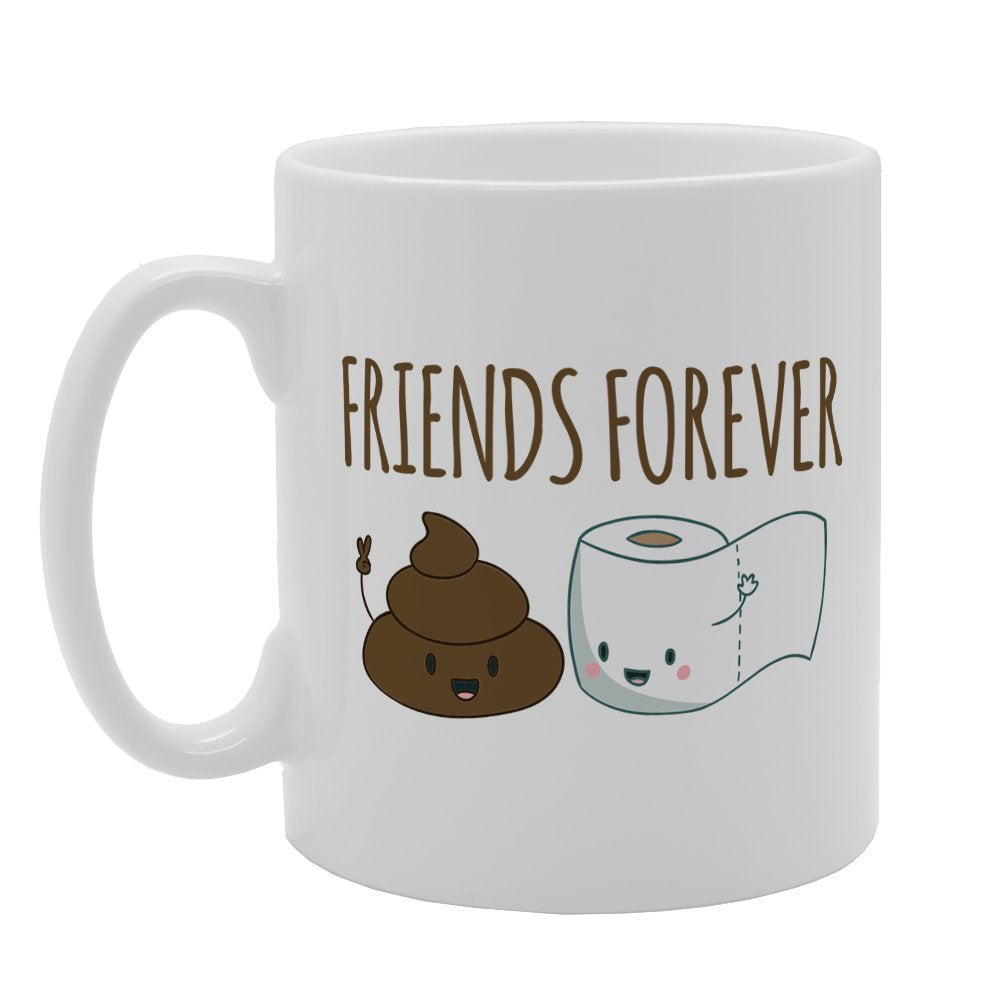 Friends Forever Poo And Roll   Printed Tea Coffee Ceramic  Mg2580 - Funny Printed Coffee Mug - Great Gift Idea