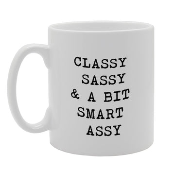 Classy Sassy & A Bit Smart Assy   Printed Tea Coffee Ceramic  Mg908 - Funny Printed Coffee Mug - Great Gift Idea