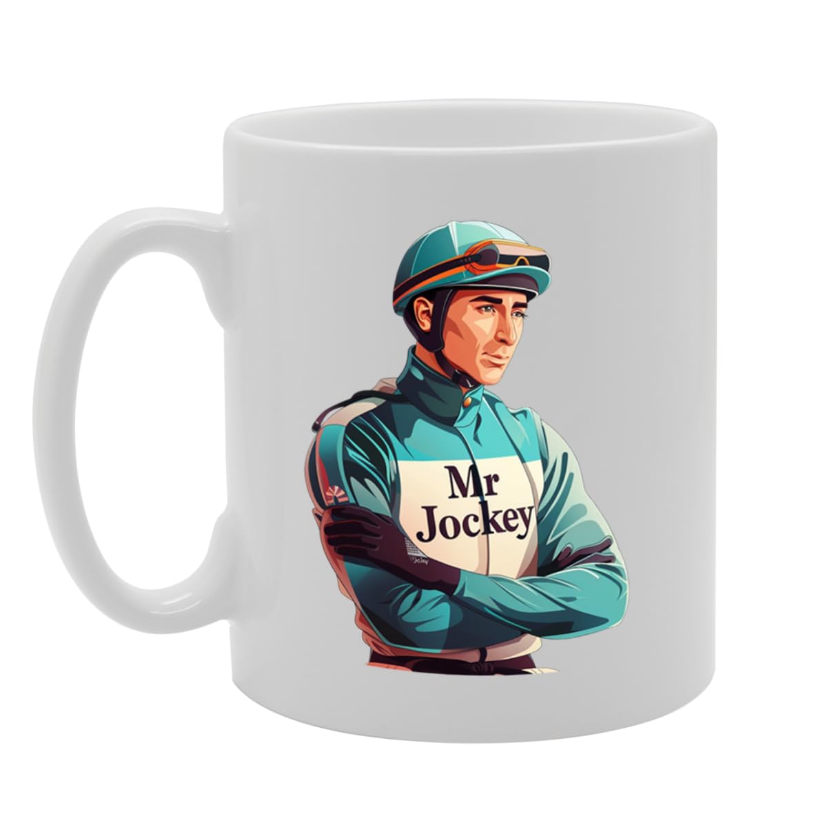 Mr Jockey  - Ideal For Jockeys And Horse Racing Enthusiasts, 11Oz Ceramic Coffee  For Equestrian Sports Lovers Mg5971 - Funny Printed Coffee Mug - Great Gift Idea