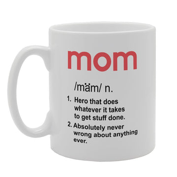 Mother'S Day - Mom Hero Definition Dictionary   Printed Tea Coffee Ceramic  Mg3748 - Funny Printed Coffee Mug - Great Gift Idea