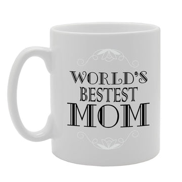 Mother'S Day - World'S Bestest Mom   Printed Tea Coffee Ceramic  Mg3729 - Funny Printed Coffee Mug - Great Gift Idea