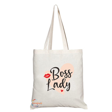 TB1104 Boss Lady Novelty Present Gift Printed Eco-Friendly Stylish Long Handled Tote Shoulder Bag