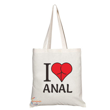 TB678 I Love ANAL Novelty Present Gift Printed Eco-Friendly Stylish Long Handled Tote Shoulder Bag