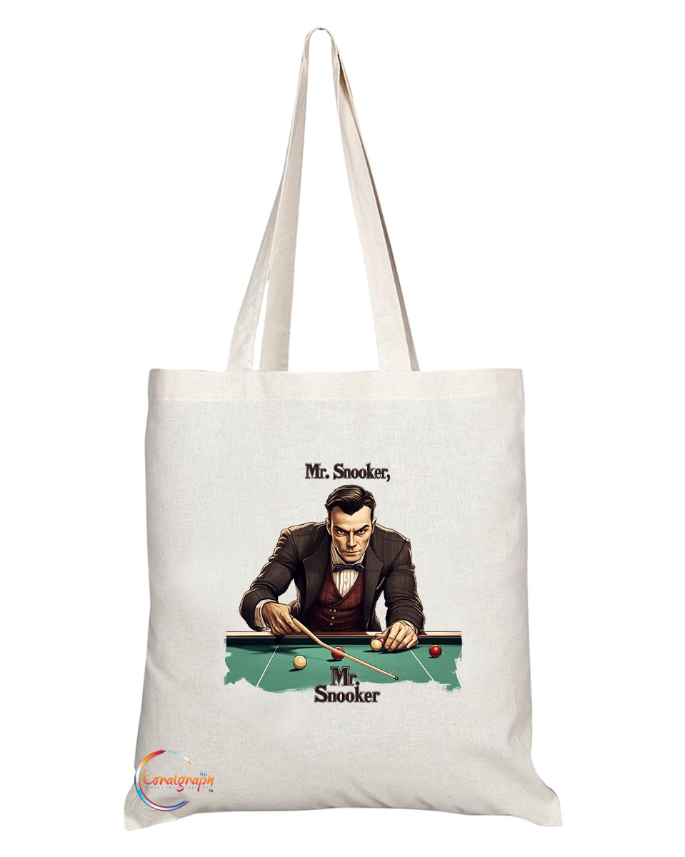 Natural Reusable Shopping Souvenir Tote Bag Featuring Popular Sports Designs from Around the World (Snooker)