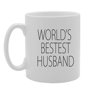 World'S Bestest Husband   Printed Tea Coffee Ceramic  Mg1383 - Funny Printed Coffee Mug - Great Gift Idea