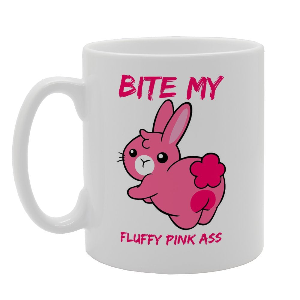 Bite My Fluffy Pink Ass   Printed Tea Coffee Ceramic  Mg2595 - Funny Printed Coffee Mug - Great Gift Idea
