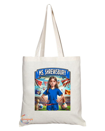 TB1661 Ms Shrewsbury Footie Fan Lady Girl Tote Bag - Eco-Friendly, Stylish, Long Handled, Perfect Novelty Gift by