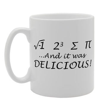 Greek Math And It Was Delicious   Printed Tea Coffee Ceramic  Mg1234 - Funny Printed Coffee Mug - Great Gift Idea
