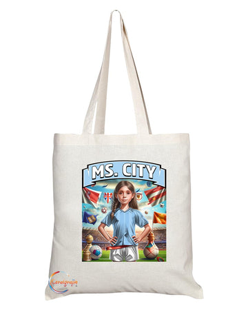 TB1603 Ms City Footie Fan Lady Girl Tote Bag - Eco-Friendly, Stylish, Long Handled, Perfect Novelty Gift by