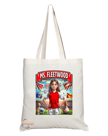 TB1666 Ms Fleetwood Footie Fan Lady Girl Tote Bag - Eco-Friendly, Stylish, Long Handled, Perfect Novelty Gift by