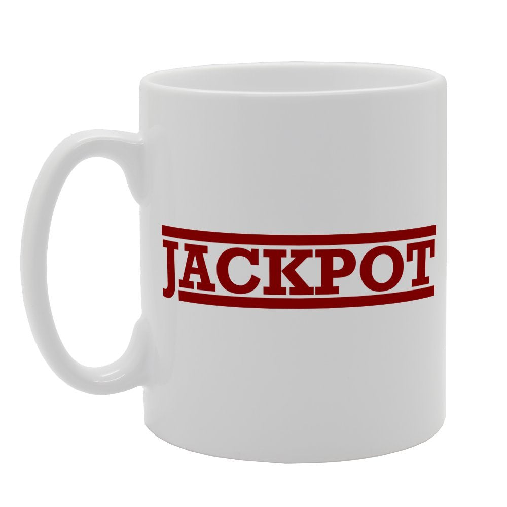 Jackpot Funny Joke   Printed Tea Coffee Ceramic  Mg1932 - Funny Printed Coffee Mug - Great Gift Idea
