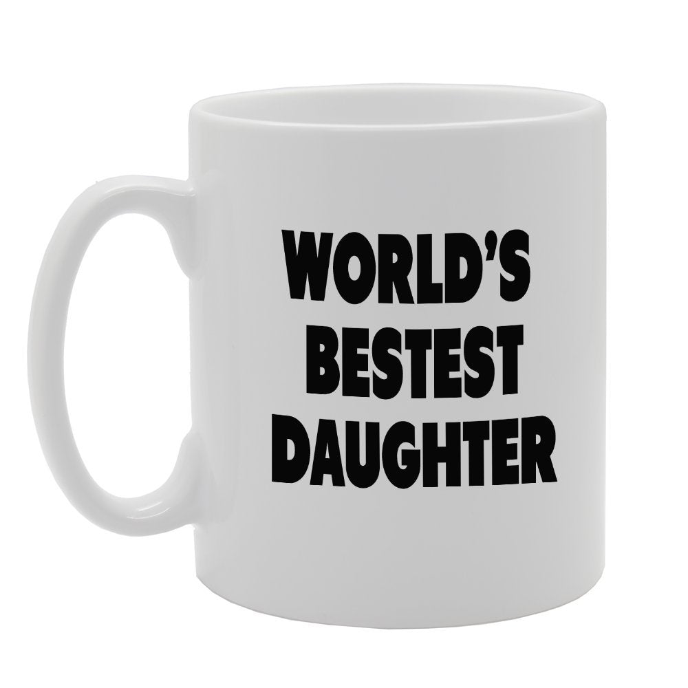 World'S Bestest Daughter   Printed Tea Coffee Ceramic  Mg1386 - Funny Printed Coffee Mug - Great Gift Idea