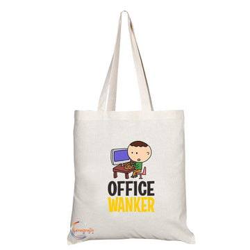 TB750 Office Wanker Novelty Present Gift Printed Eco-Friendly Stylish Long Handled Tote Shoulder Bag