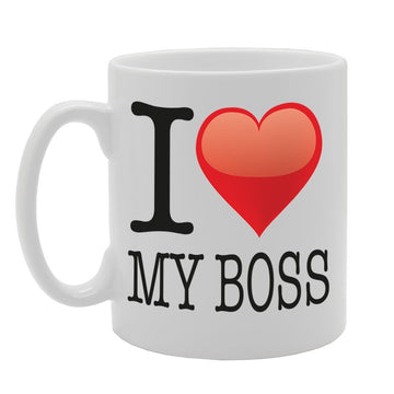 I Love My Boss   Printed Tea Coffee Ceramic  Mg2355 - Funny Printed Coffee Mug - Great Gift Idea