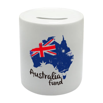 BS074 Australia Fund Novelty Gift Printed Ceramic Piggy Bank Money Saving Box
