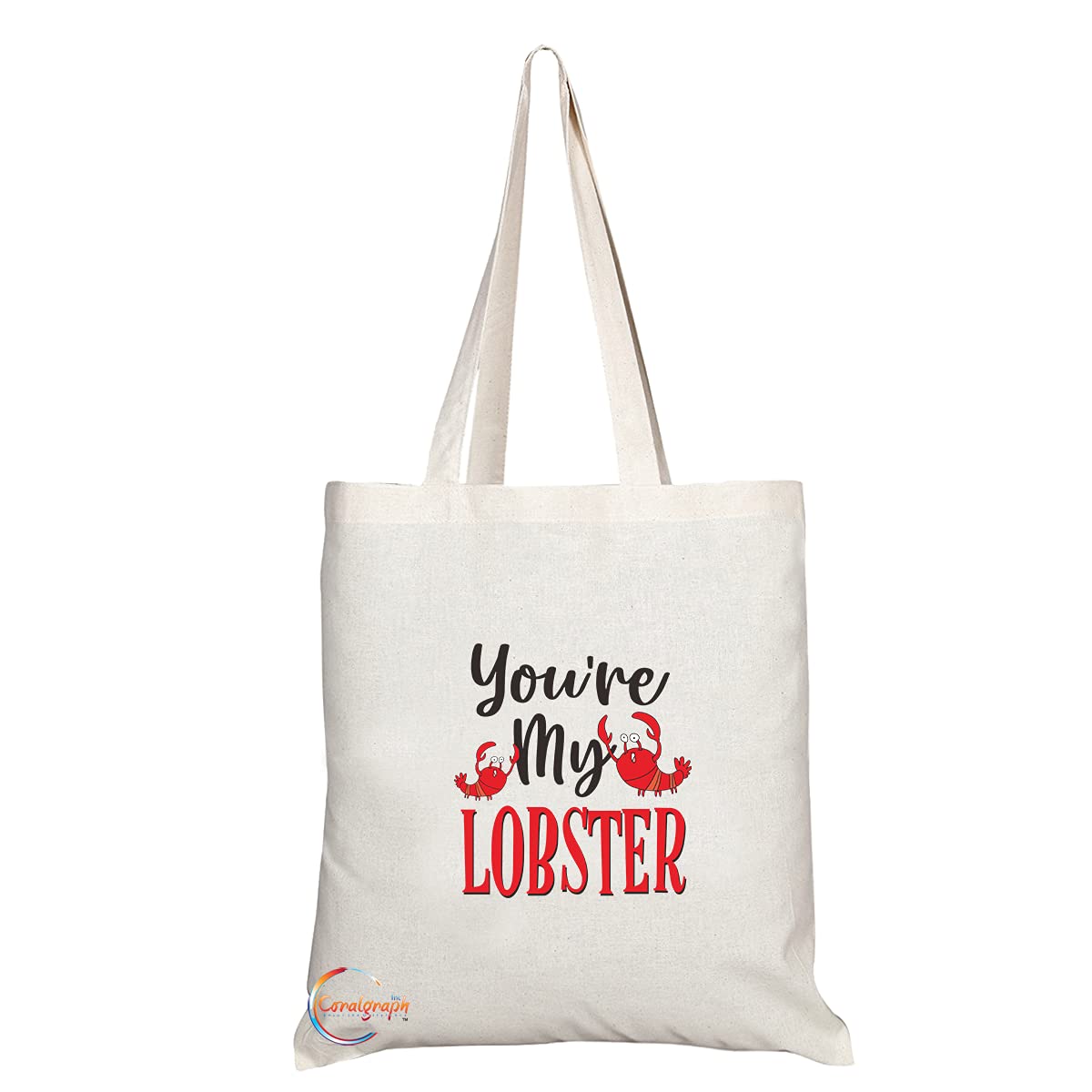 TB1438 You're My Lobster Novelty Present Gift Printed Eco-Friendly Stylish Long Handled Tote Shoulder Bag