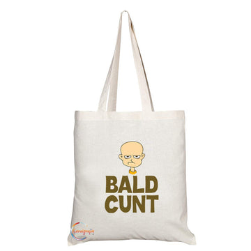 TB787 Bald C**T Novelty Present Gift Printed Eco-Friendly Stylish Long Handled Tote Shoulder Bag