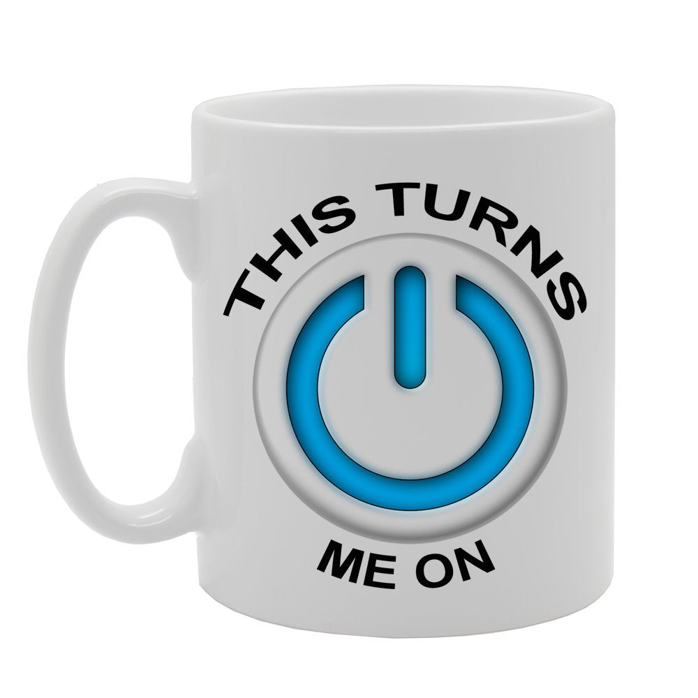 This Turns Me On   Printed Ceramic Tea Coffee  Mg089 - Funny Printed Coffee Mug - Great Gift Idea