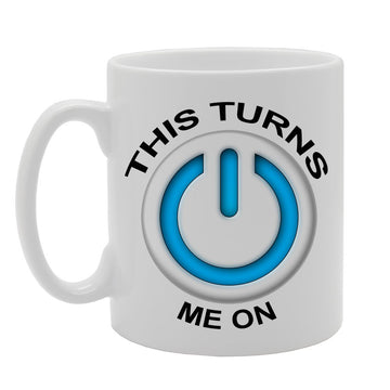 This Turns Me On   Printed Ceramic Tea Coffee  Mg089 - Funny Printed Coffee Mug - Great Gift Idea
