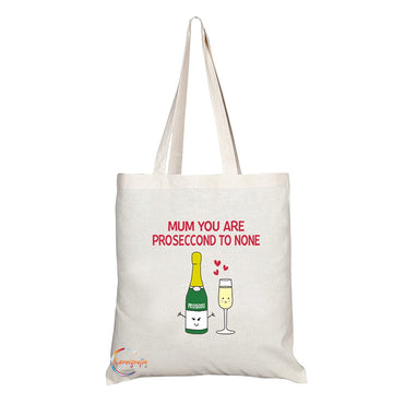TB1143 Mum You Are Proseccond to None Novelty Present Gift Printed Eco-Friendly Stylish Long Handled Tote Shoulder Bag