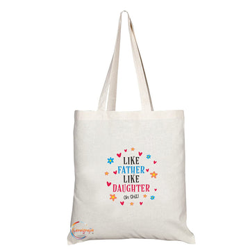 TB1352 Like Father Like Daughter Oh S**t! Tea Novelty Present Gift Printed Eco-Friendly Stylish Long Handled Tote Shoulder Bag