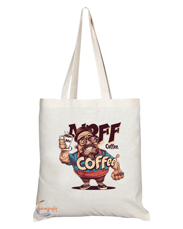 TB1801 Mr Coffee Tote Bag - Great Gift for Caffeine Lovers, Barista Enthusiasts - Durable, Stylish, Eco-Friendly, Reusable, Spacious, and Lightweight