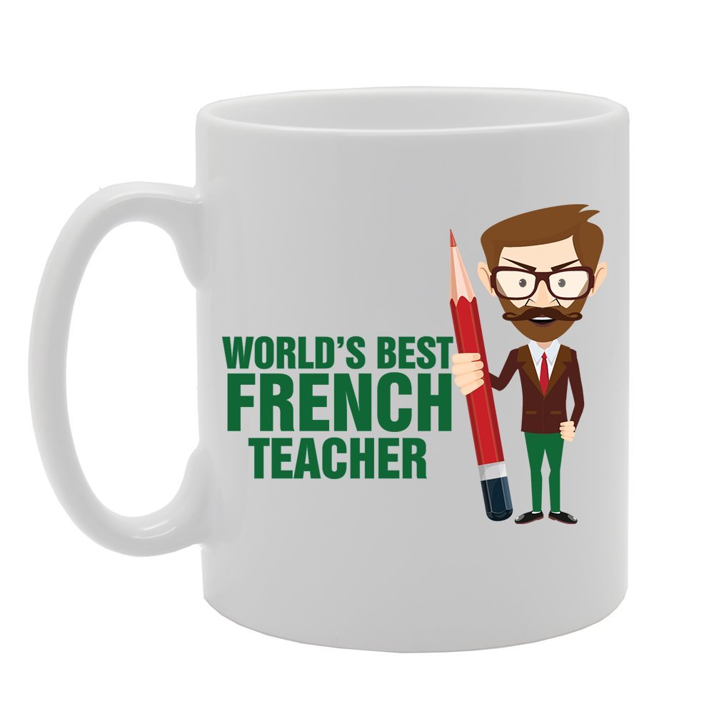 World'S Best French Teacher   Printed Tea Coffee Ceramic  Mg4109 - Funny Printed Coffee Mug - Great Gift Idea